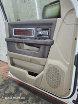 2009-2018 Dodge Ram 4th Gen LH Driver Side Front Quad Cab Door 1500 2500 3500 4500 5500 - Bright White Clear Coat & Pebble Beige/Bark Brown