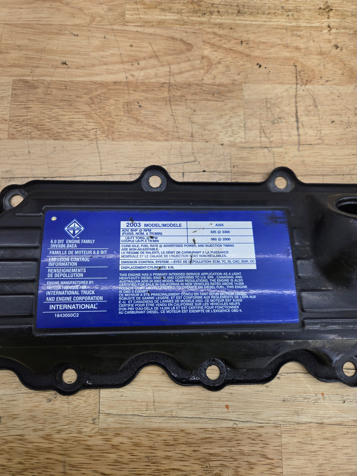 2003-2004.5 "Early" Ford 6.0L Power Stroke Passenger Side Valve Cover 1858581C1