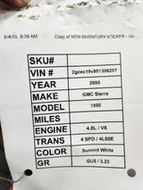 2005-2007 Chevrolet Silverado GMC Sierra 1500 3.23 Rear Axle