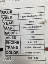 1999-2006 Chevrolet Silverado GMC Sierra 1500 3.42 Rear Axle GU6