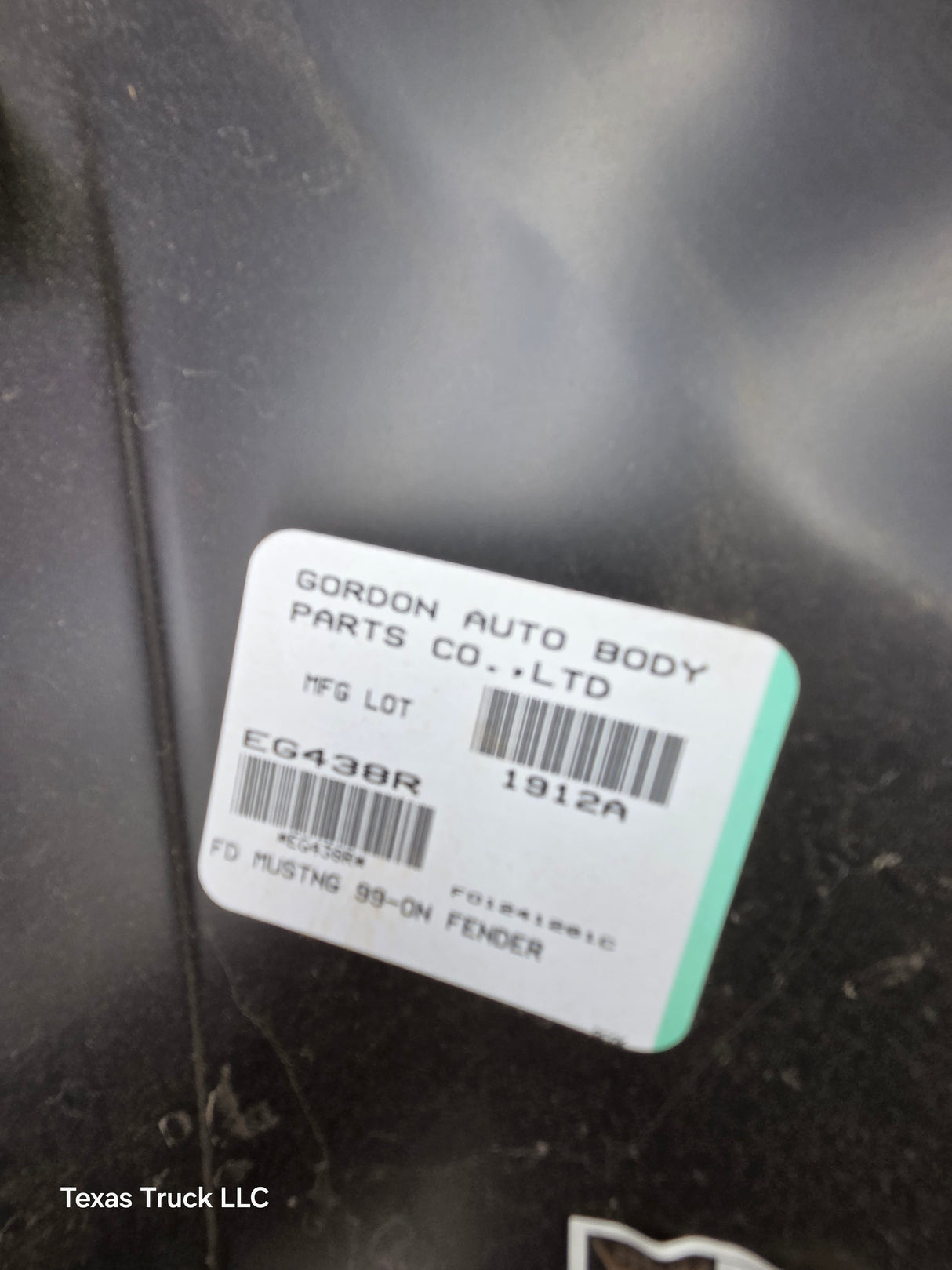 1999-2004 Ford Mustang Passenger Side RH Front Fender