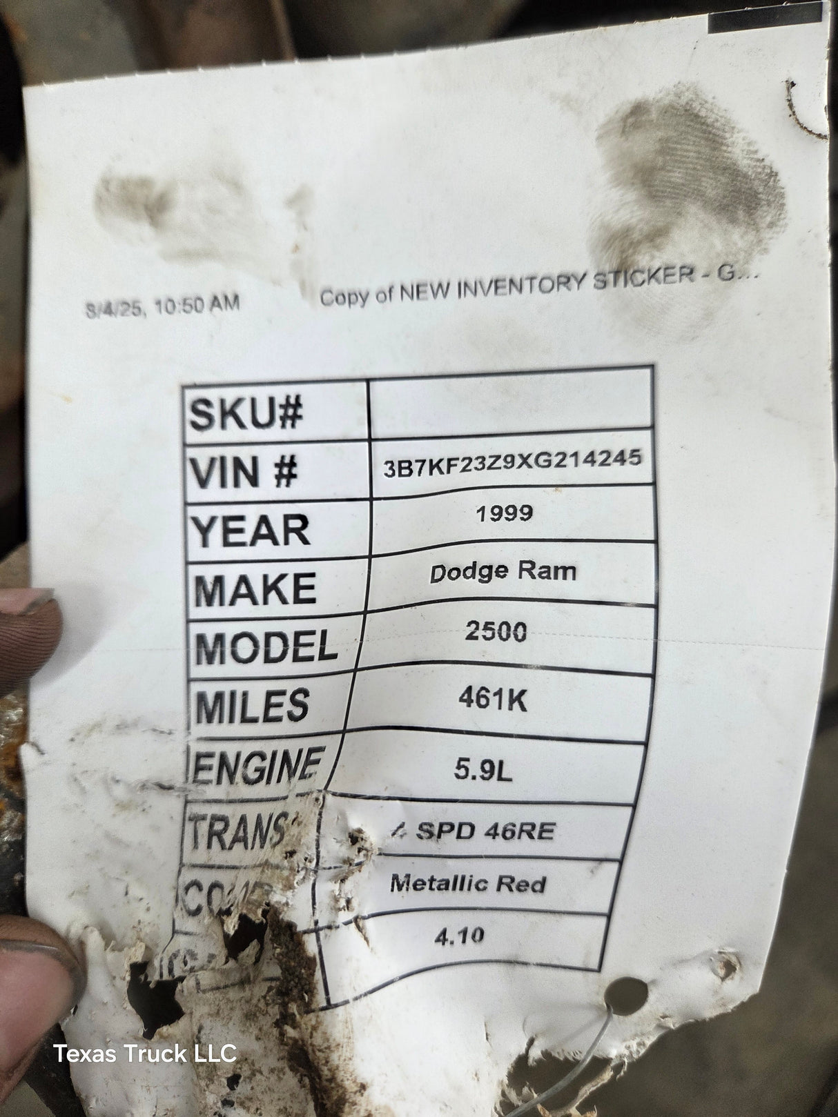 1999 Dodge Ram 2500 4wd Spicer 60 Front Axle Assembly 4.09 Ratio