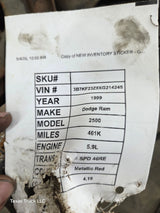 1999 Dodge Ram 2500 4wd Spicer 60 Front Axle Assembly 4.09 Ratio