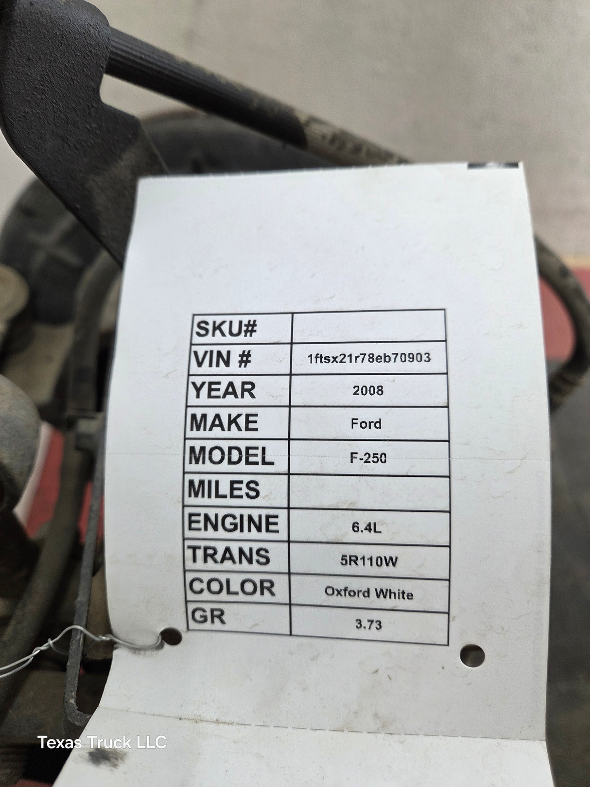 2008-2010 Ford Super Duty F250 F350 FRONT Axle 3.73 SRW