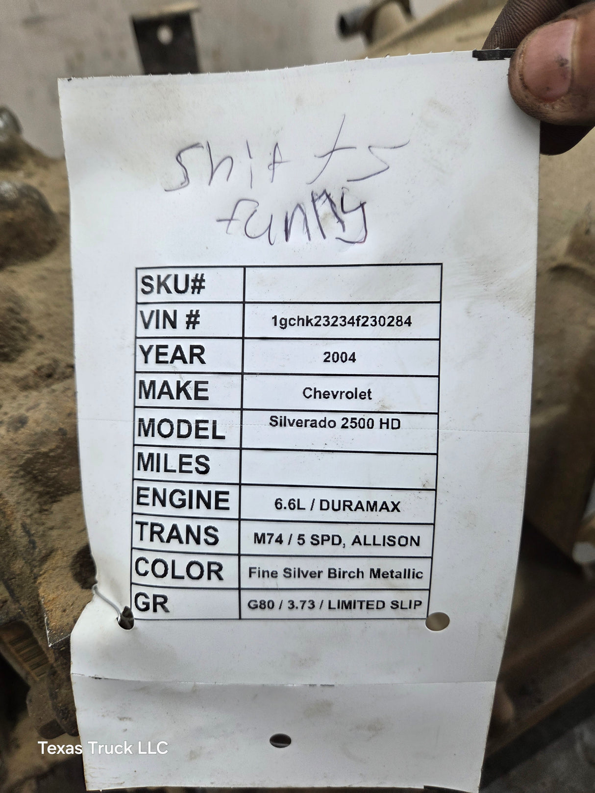 2004 Chevrolet GMC DURAMAX 6.6L Diesel ALLISON 1000 W/ PTO option AUTOMATIC TRANSMISSION 2500HD 3500HD CORE READ