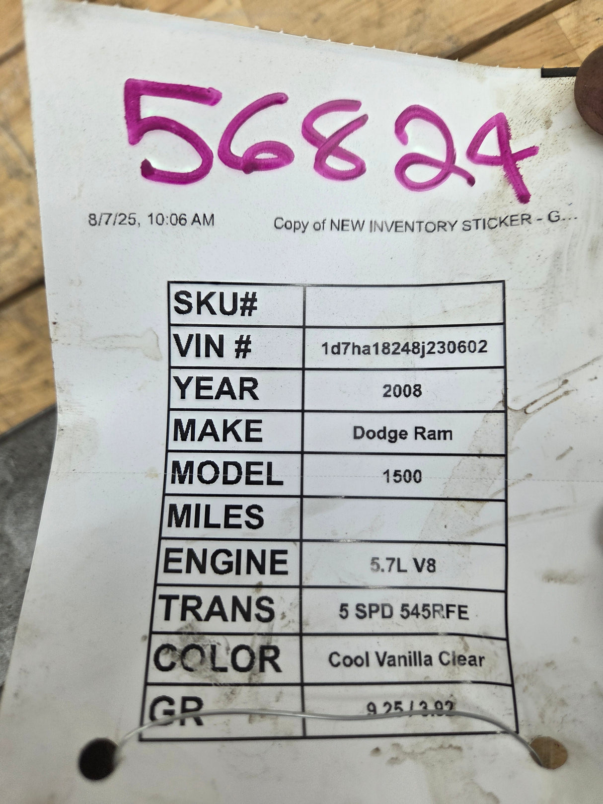 2008 Dodge Ram 1500 5.7L PCM P05094504AG