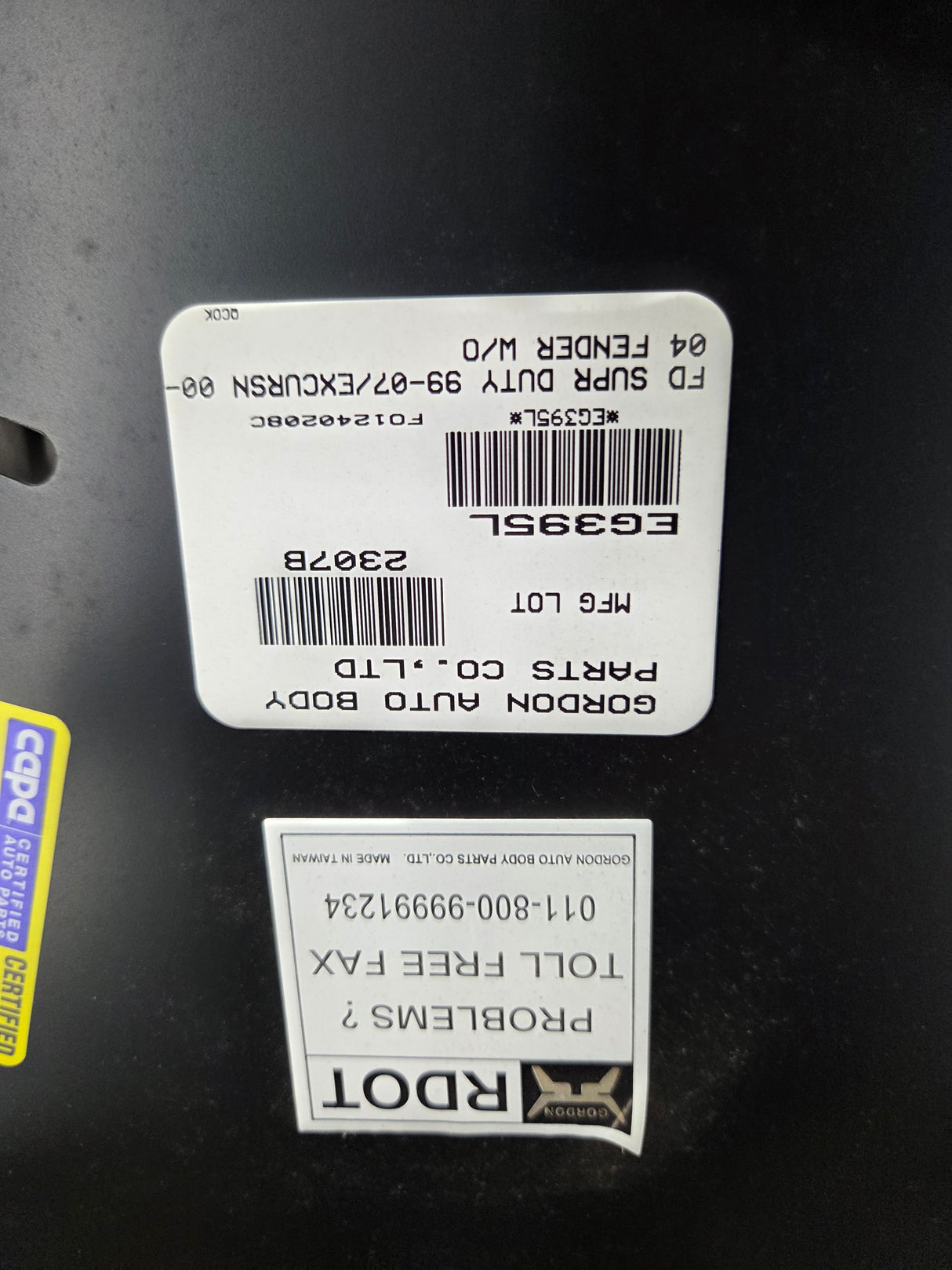 1999-2007 Ford Super Duty RH Passenger Side Front Fender F250 F350 F450 F550 Excursion Aftermarket