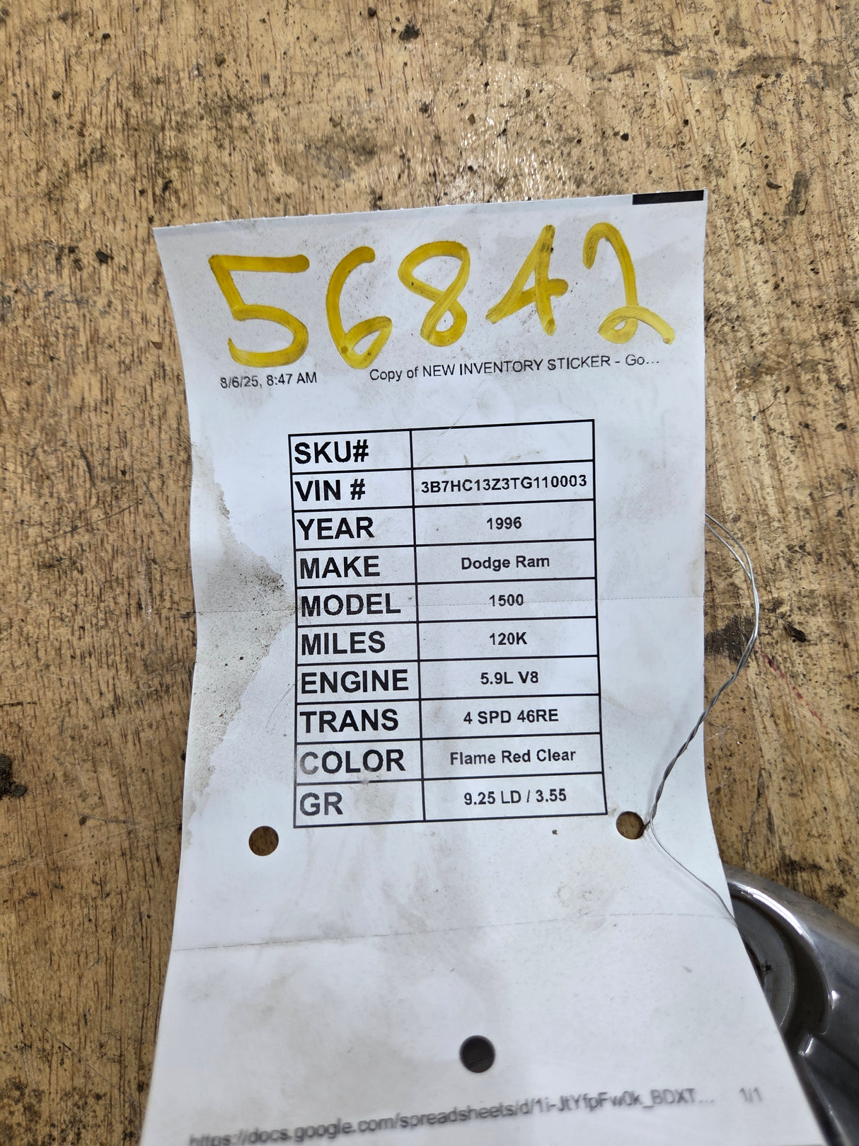 1994-2001 Dodge Ram 1500 OEM Center Wheel Cap Hub Cap 2nd Gen