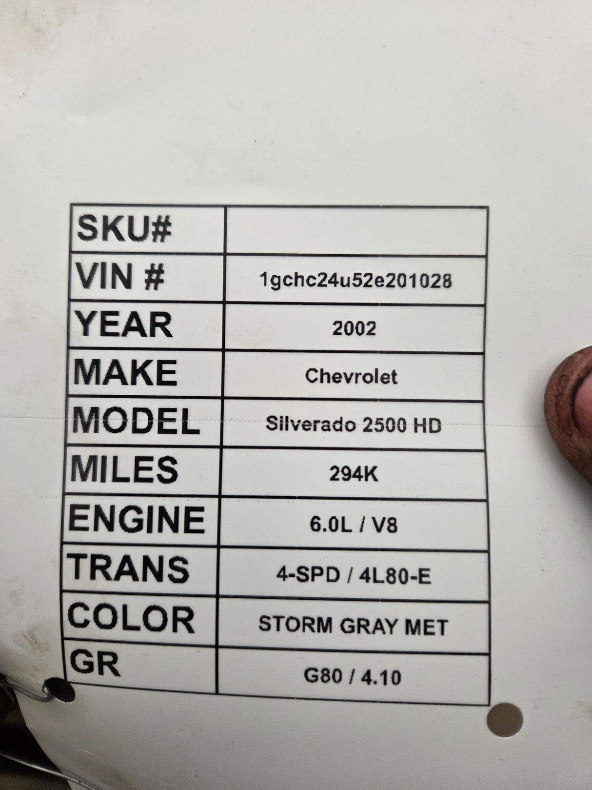 2002 Chevrolet GMC 2500 2500HD 3500HD 6.0L Engine LS Vortec Gas Engine Runs Good