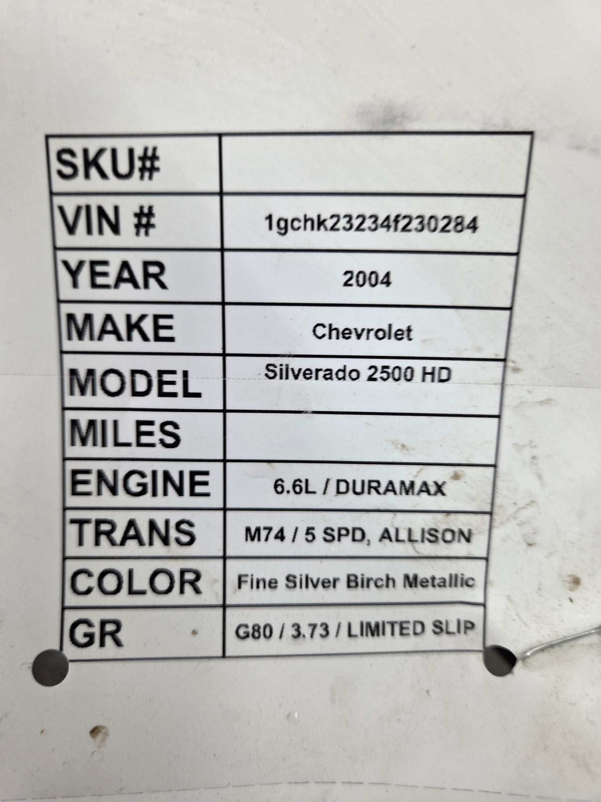 1999-2006 Chevrolet Silverado / GMC Sierra 1500 2500 3500 HD Rear Passenger side Crew Cab rear door RH - Fine Silver Birch Metallic