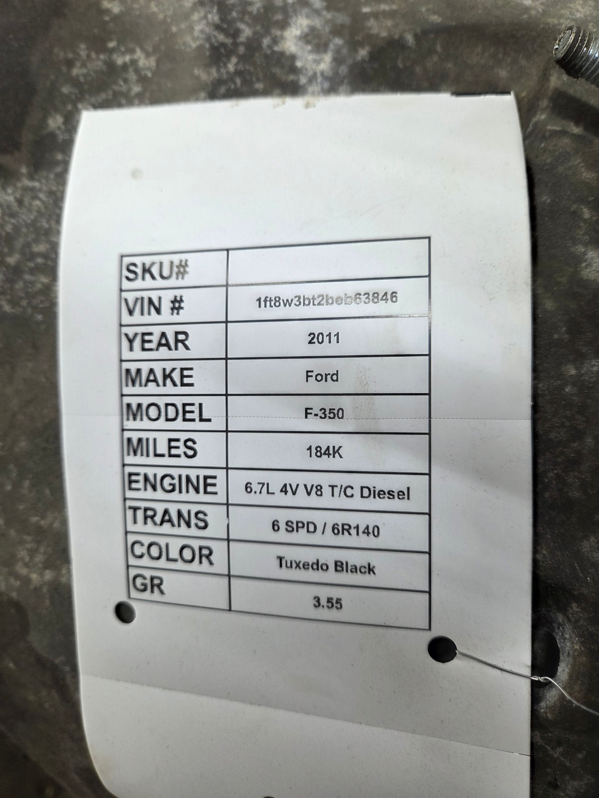 2011-2016 6.7L Power Stroke 6r140 Automatic Transmission 4wd 2wd Ford F250 F350 F450 F550 Super Duty RFBC3P-7006-EF 184k Miles