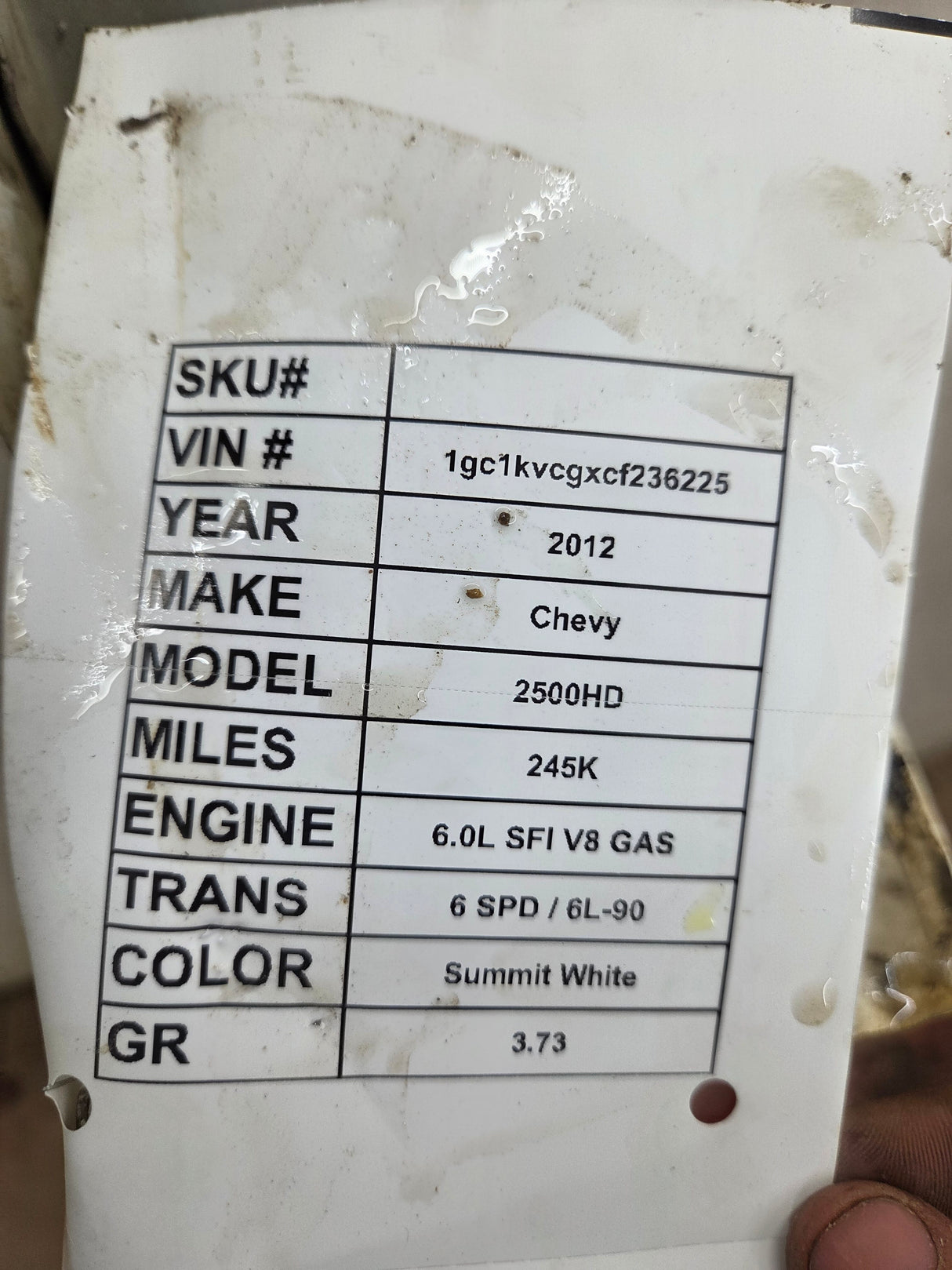 2007-2013 Chevrolet Silverado Passenger Side Front RH Fender 1500 2500 3500 HD