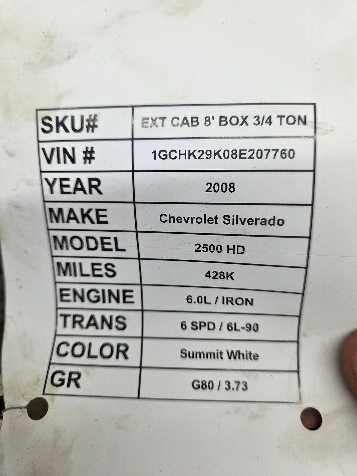 2008 Chevrolet Silverado GMC Sierra 2500HD 3500HD Floor Shift TRANSFER CASE 6L-90