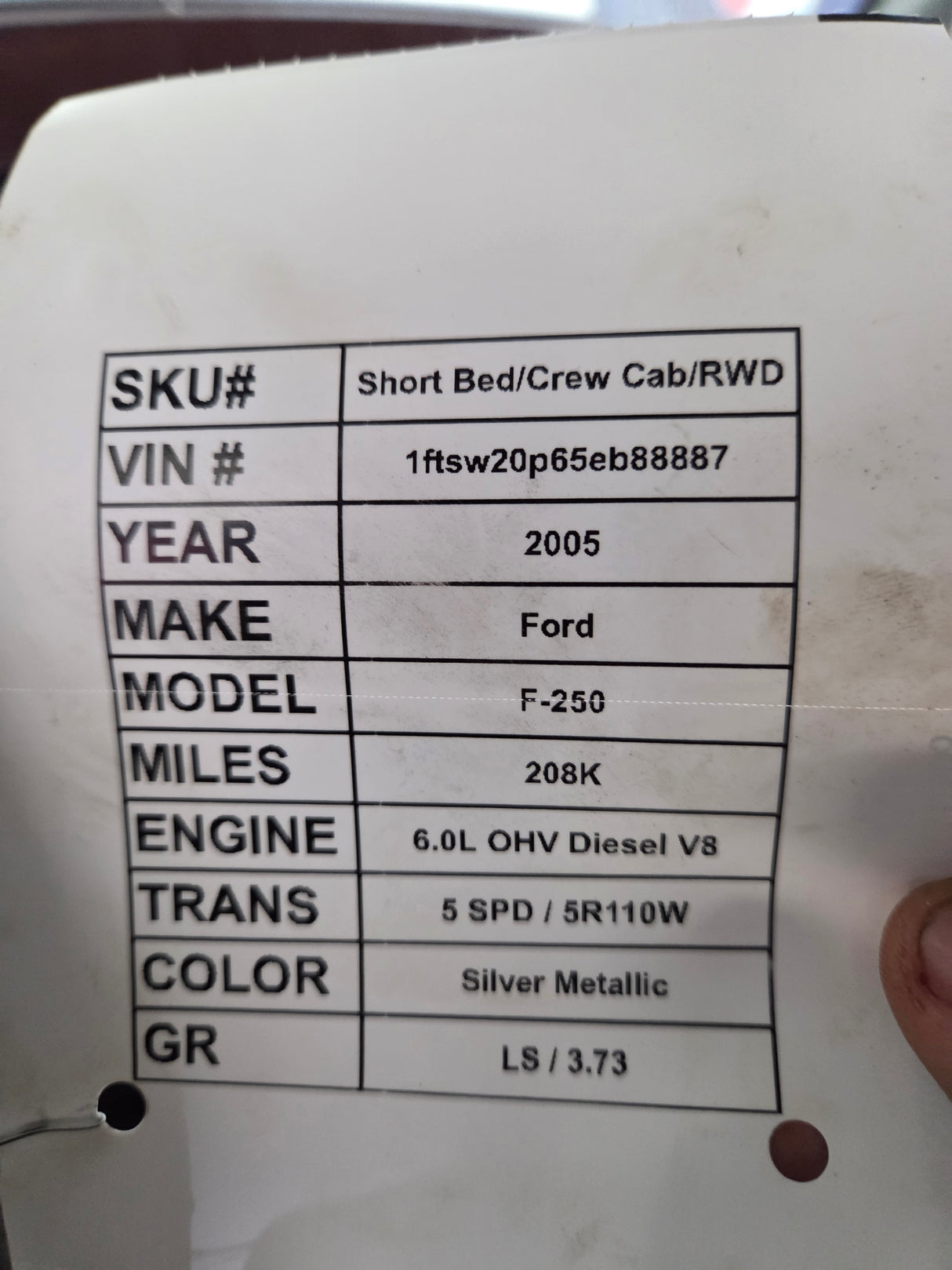 1999-2007 Ford Super Duty F250 F350 F450 F550 4 Door Crew Cab