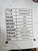 2008-2010 Ford Super Duty F250 F350 SRW Rear Axle 4.10 Gear Ratio