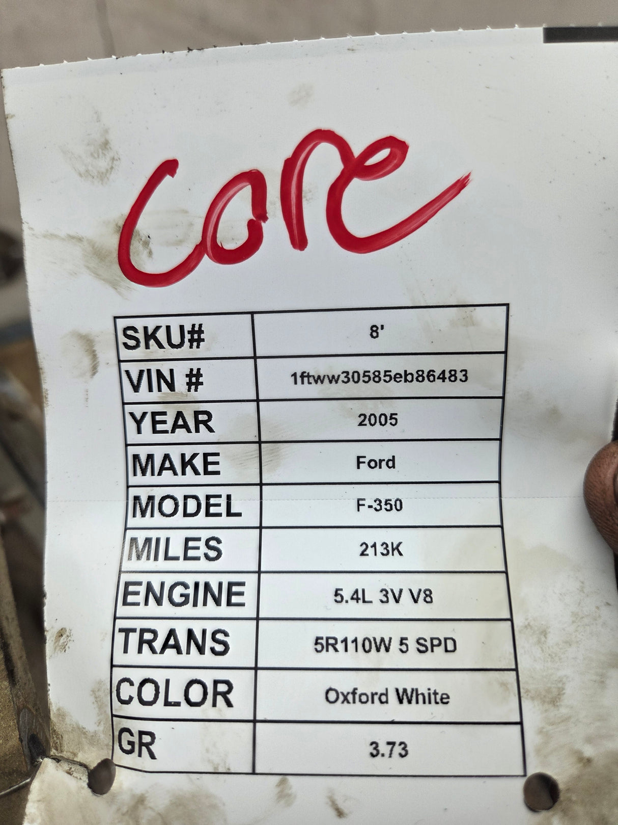 2003-2010 5r110 CORE Transmission 4x4 6.0L 6.8L v10 5.4L v8