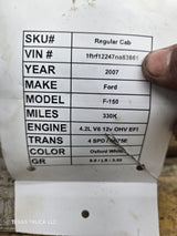 2007-2008 Ford F150 4.2L PCM PJP2 / 7L3A-12A650-GPC