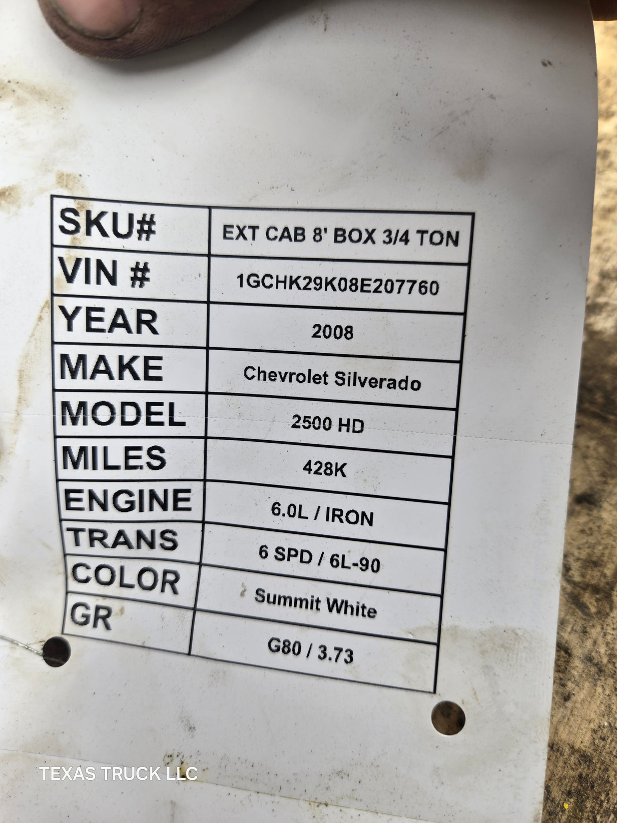 2008 Chevrolet Silverado 2500 HD  6.0L PCM AAU8 / 12641359