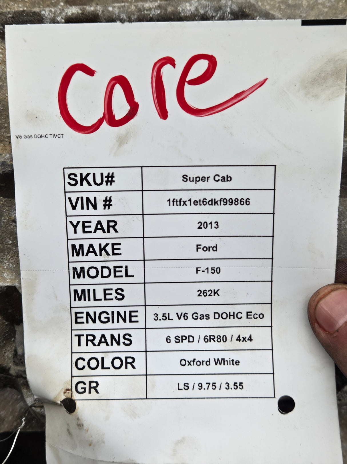 2013 Ford F150 6r80 6SPD Automatic Transmission 3.5L V6 4x4 CORE
