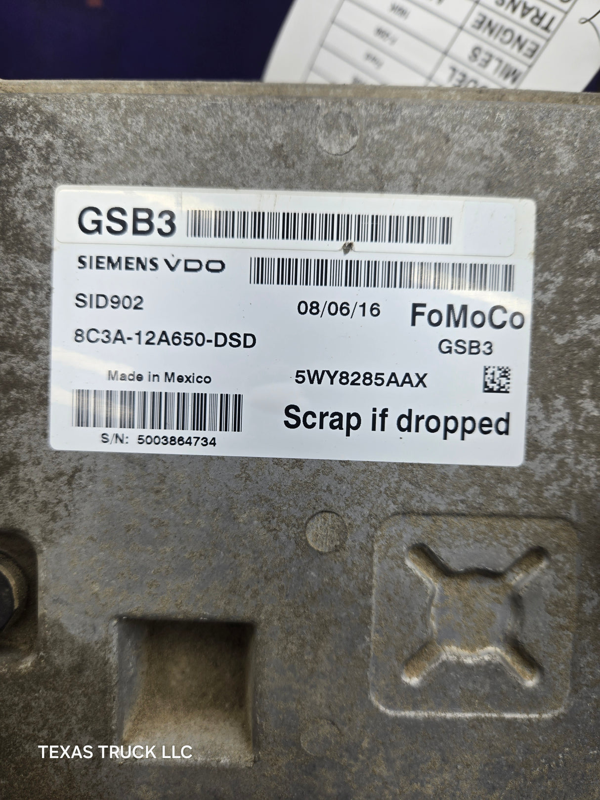 2008 Ford F250 F350 F450 F550 6.4L PCM GSB3 / 8C3A-12A650-DSD