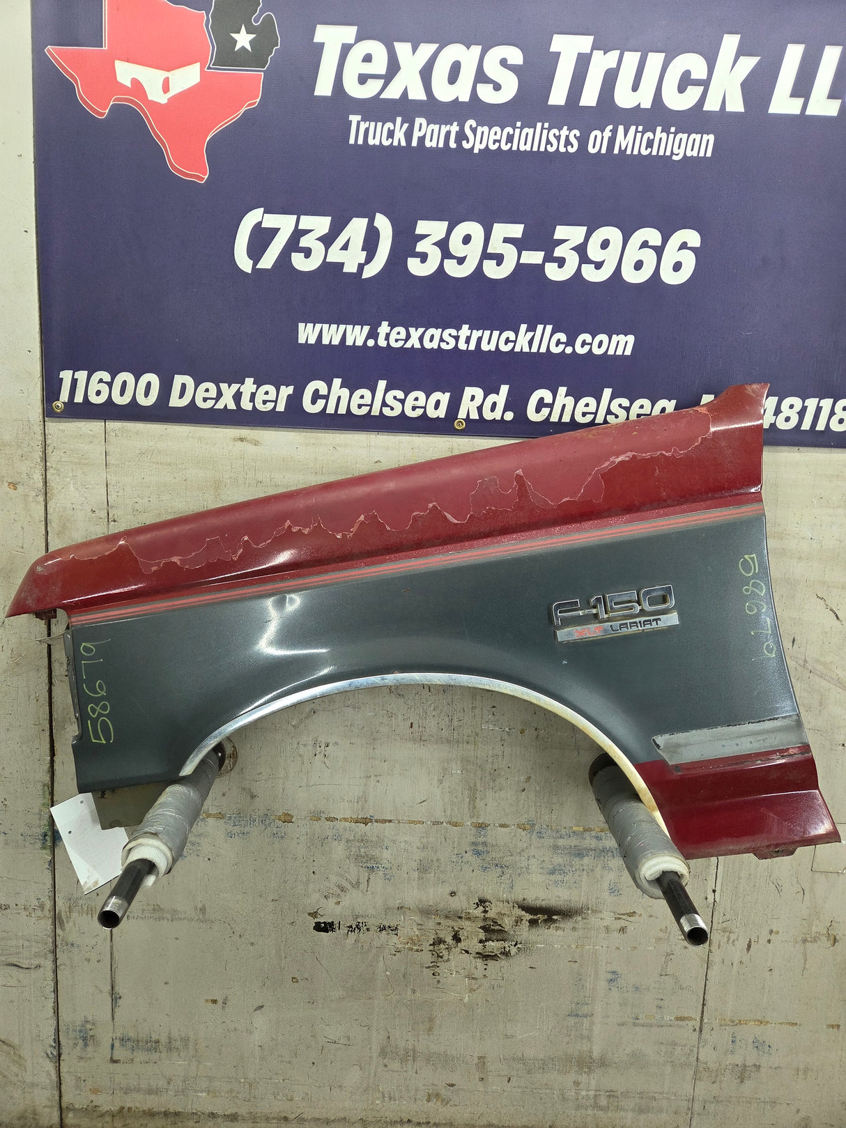 1987-1991 Ford F-150 F-250 F-350 F-450 F-550 DRIVER FENDER