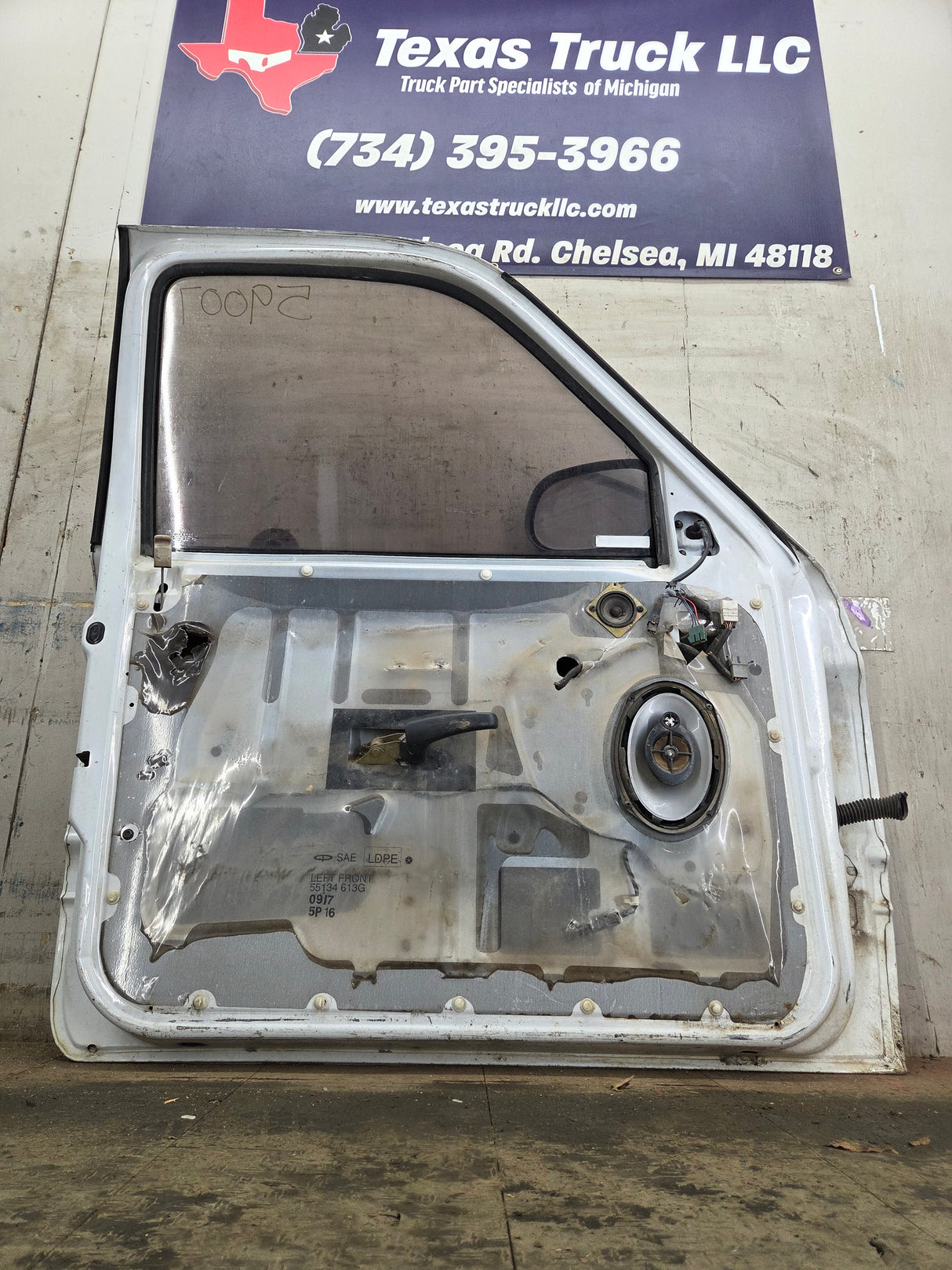 1994-2002 Dodge Ram 2nd Gen LH Driver Side Front Regular Cab / 2 door Extended Cab Door 1500 2500 3500 ROUND CORNER - White