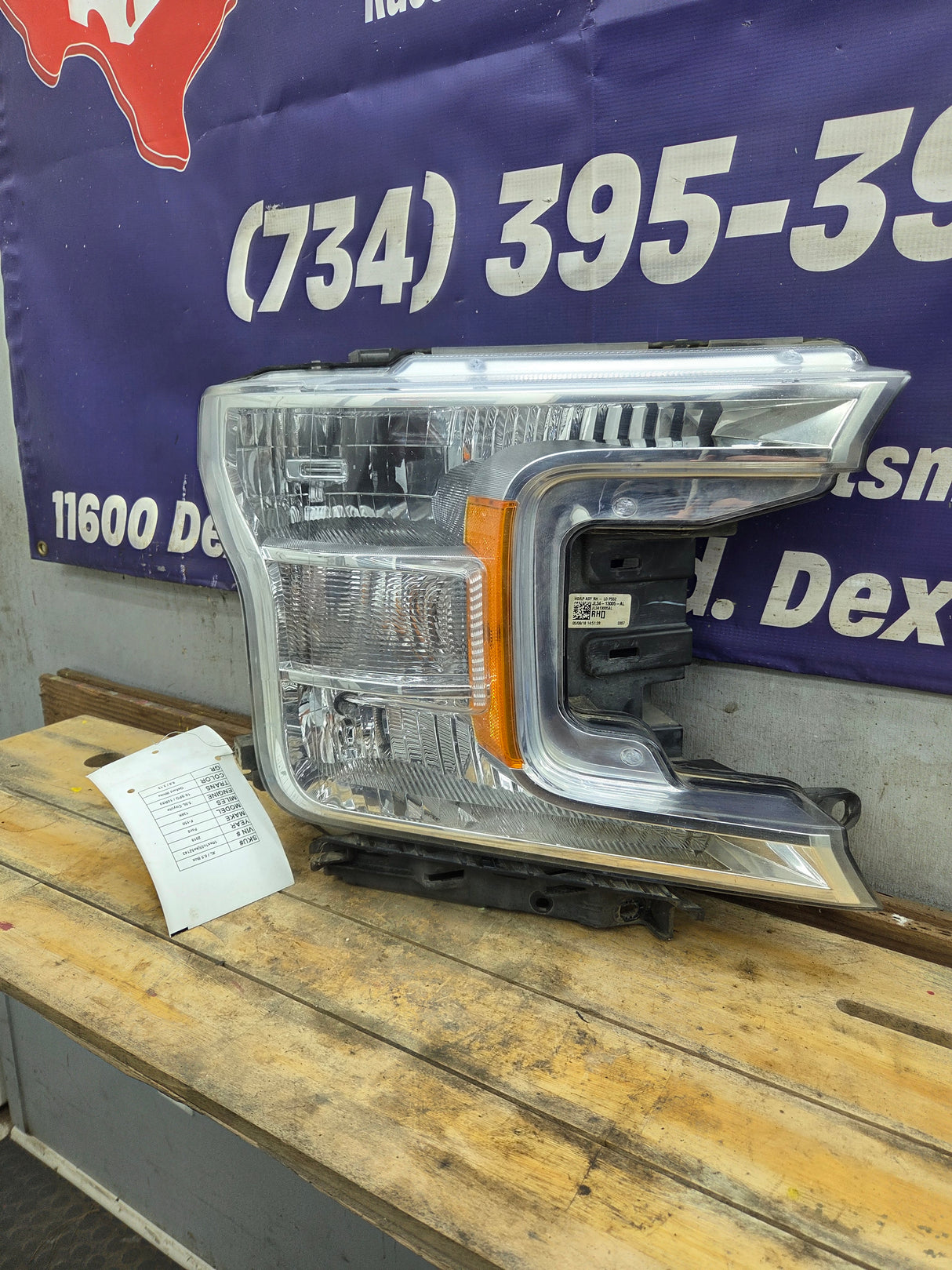 2018-2020 Ford F150 XL RH Passenger Side Headlight Halogen -KL3Z13008M, KL3Z13008C