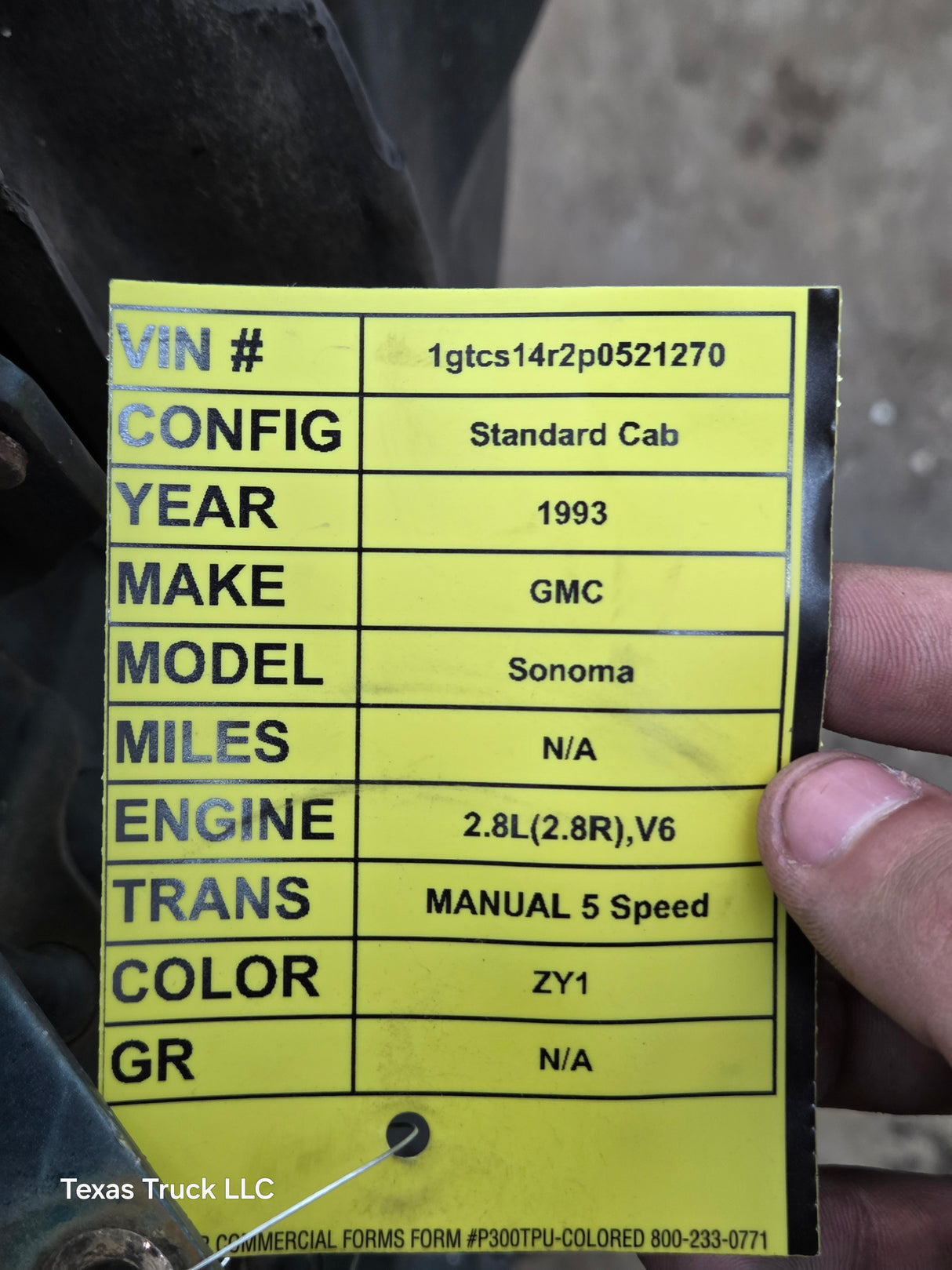 1981-1993 Chevrolet S10/S15 GMC Sonoma Regular Cab