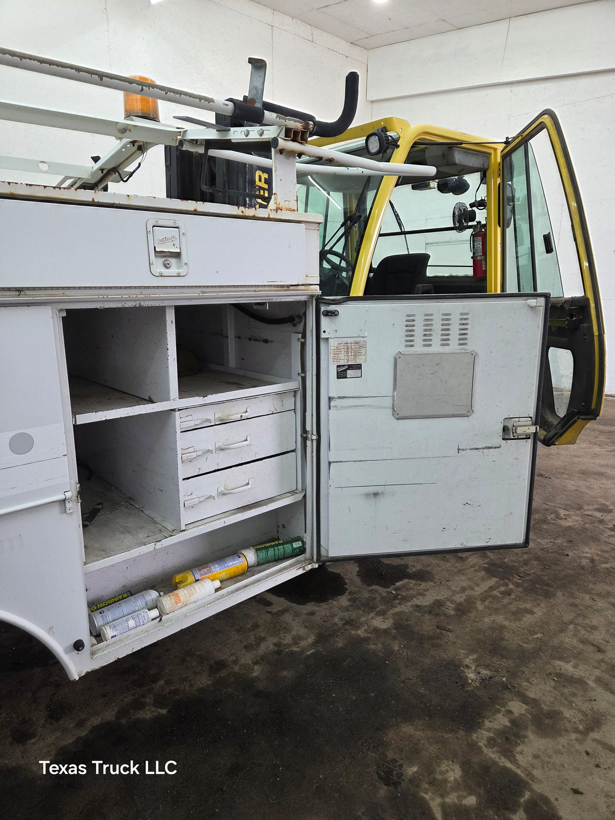 8' Steel Utility Service Body Truck Single Rear Wheel Utility Bed Universal With Generator