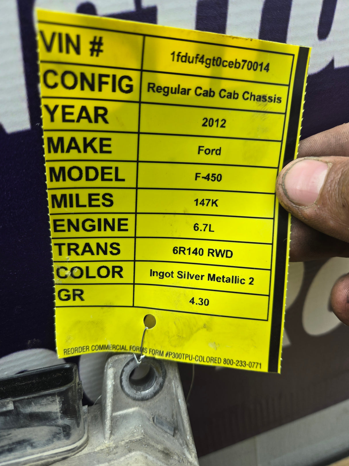 2012 Ford F450 F550 6.7L TCM KACC / CC3A-12B565-KA