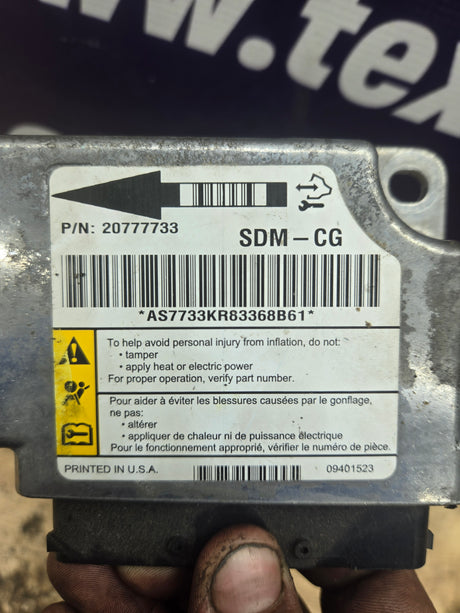2009 Chevrolet Silverado GMC Sierra Restraint Control Module / 20777733