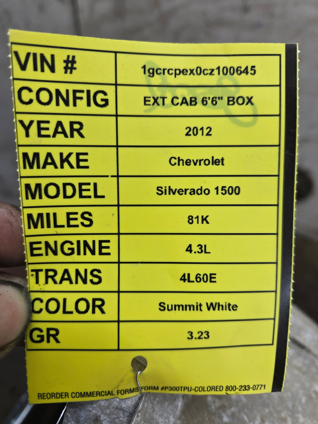 2012 Chevrolet / GMC 1500 4L60E 2wd Transmission 4.3L V6 81k miles