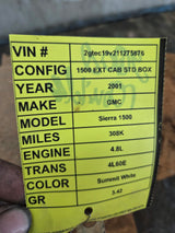 2001 Chevrolet Silverado / GMC Sierra 4L60E 2wd Transmission V8 5.3L 4.8