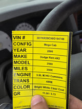 2003-2008 Dodge Ram 3rd Gen Cummins Mega Cab 1500 2500 3500 4500 5500 *Damage