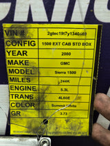 2000 GMC Sierra 1500 5.3L PCM CYCB / 09354896