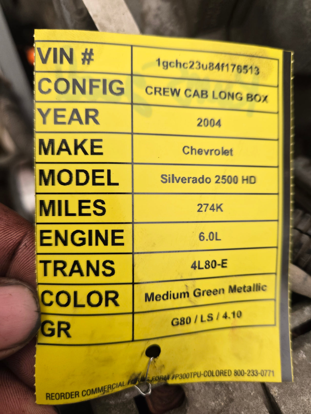 2004 Chevrolet GMC 2500 3500HD 6.0L Engine LS Vortec Gas Engine Runs Good