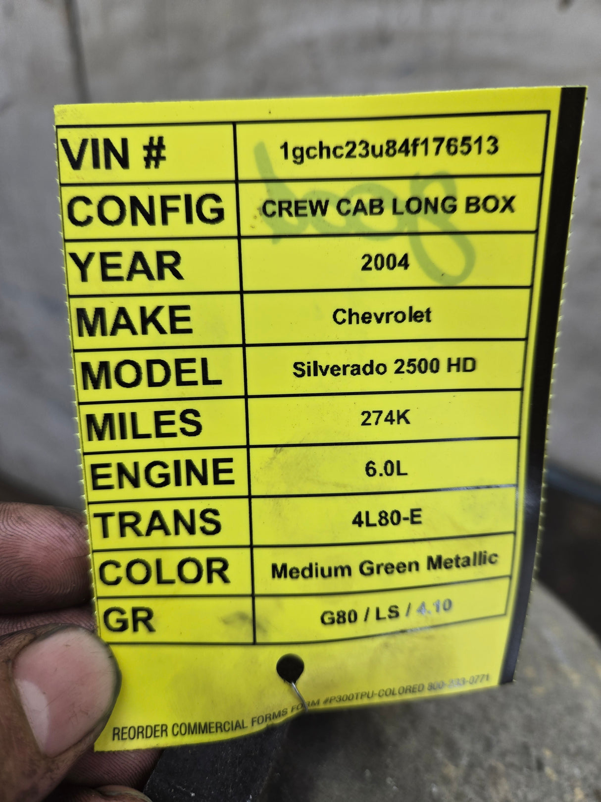 2000-2006 Chevrolet GMC 6.0L 4L80E 2wd AUTOMATIC TRANSMISSION 2500HD 3500HD