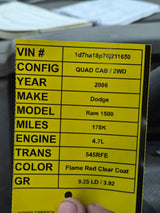 2003-2008 Dodge Ram 3rd Gen Quad Cab Crew Cab 1500 2500 3500 4500 5500