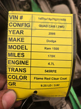 2006 Dodge Ram 4.7L Engine V8 178k miles VIN P (8th digit) Runs Good