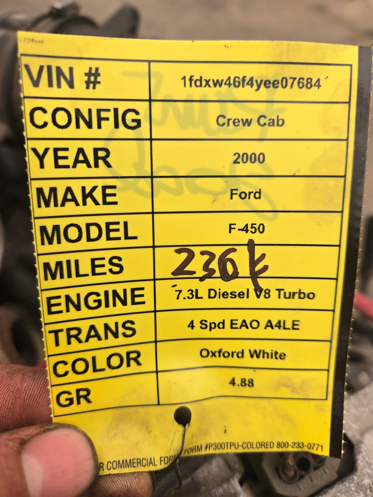 1999-2003 7.3L Power Stroke Diesel Engine Ford Super Duty F250 F350 F450 F550 International Navistar 236k Miles