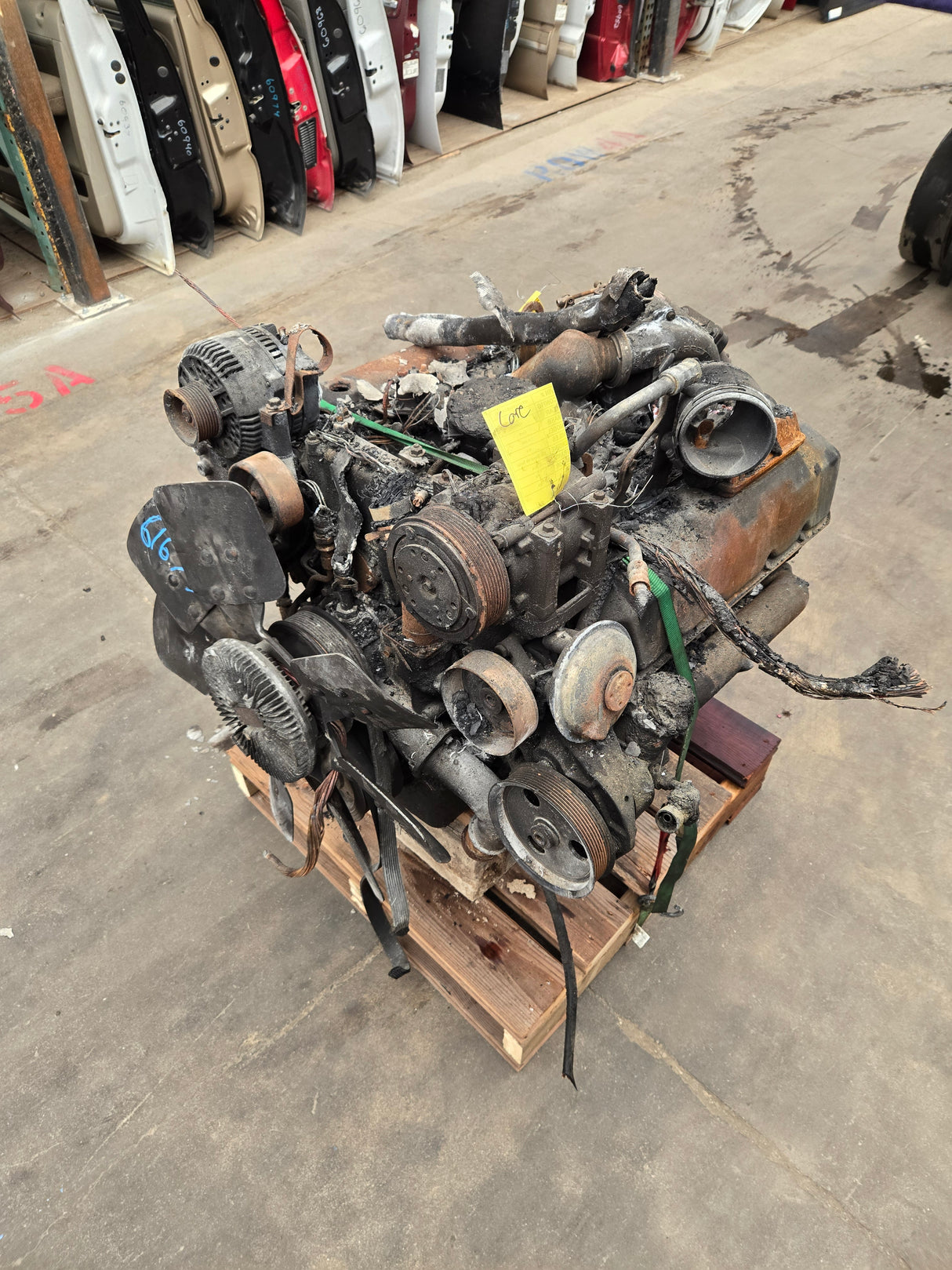 1992-1997 7.3L Power Stroke Diesel Engine Ford BURNED Unknown Running Condition CORE