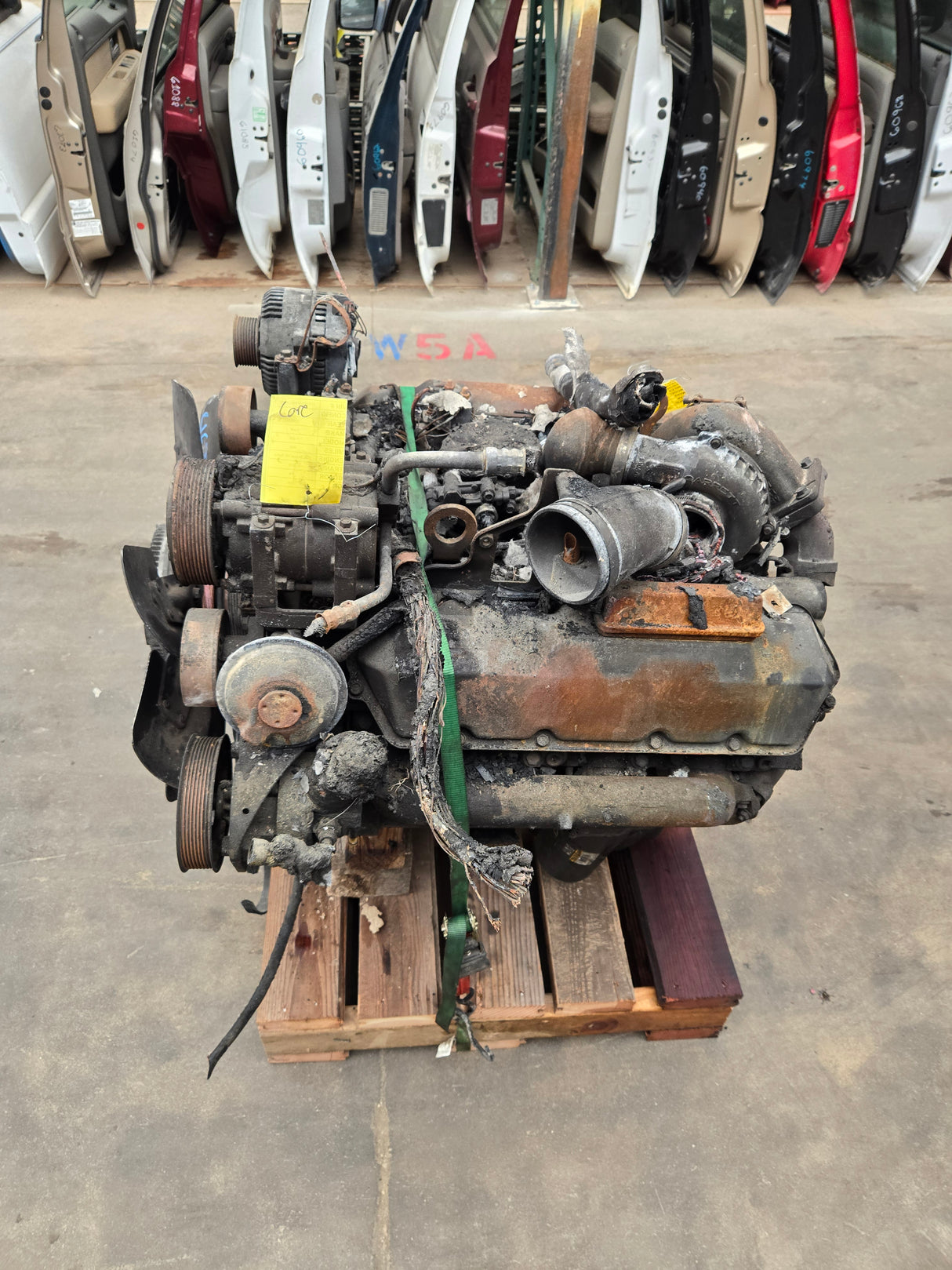 1992-1997 7.3L Power Stroke Diesel Engine Ford BURNED Unknown Running Condition CORE