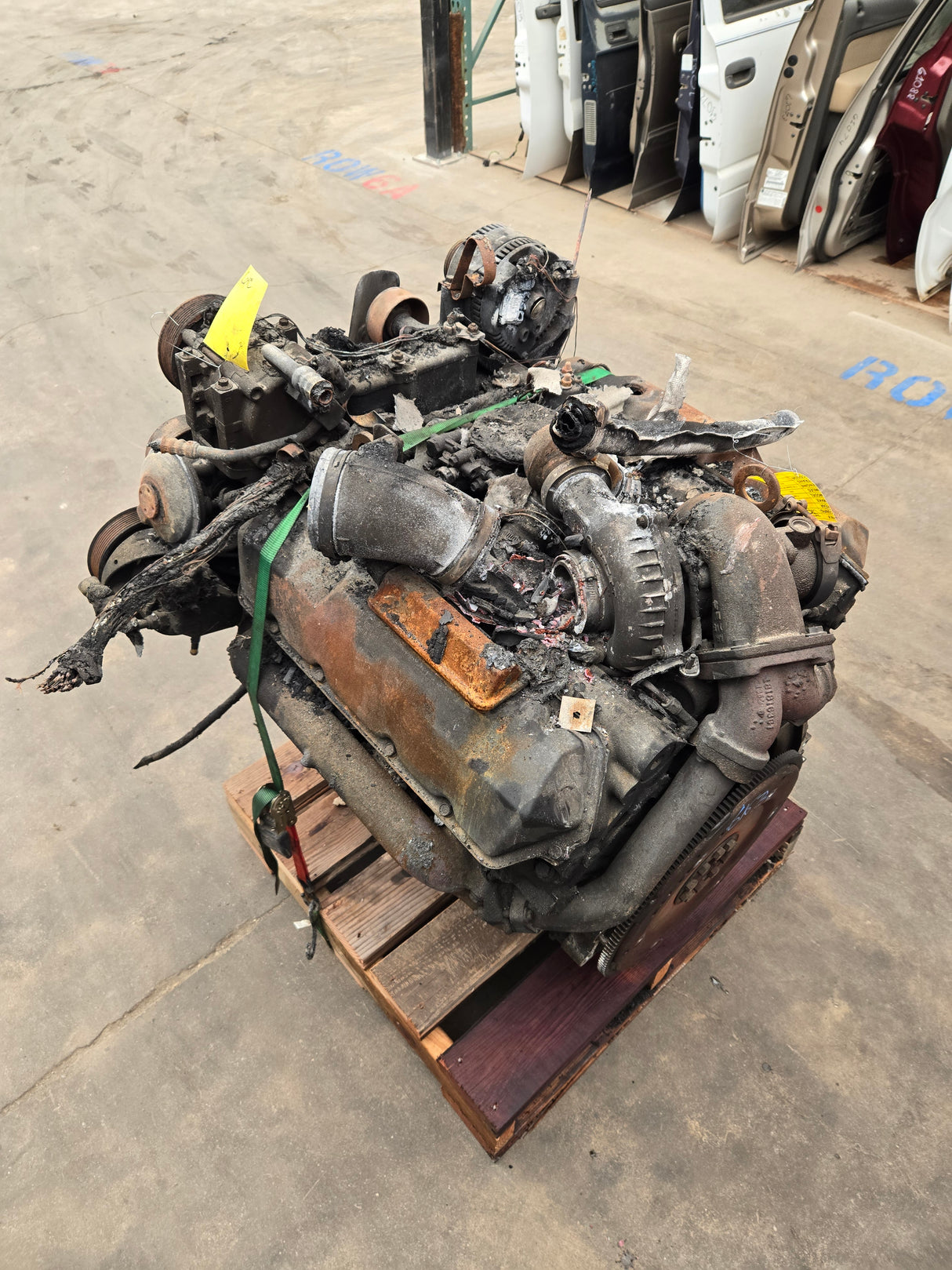1992-1997 7.3L Power Stroke Diesel Engine Ford BURNED Unknown Running Condition CORE