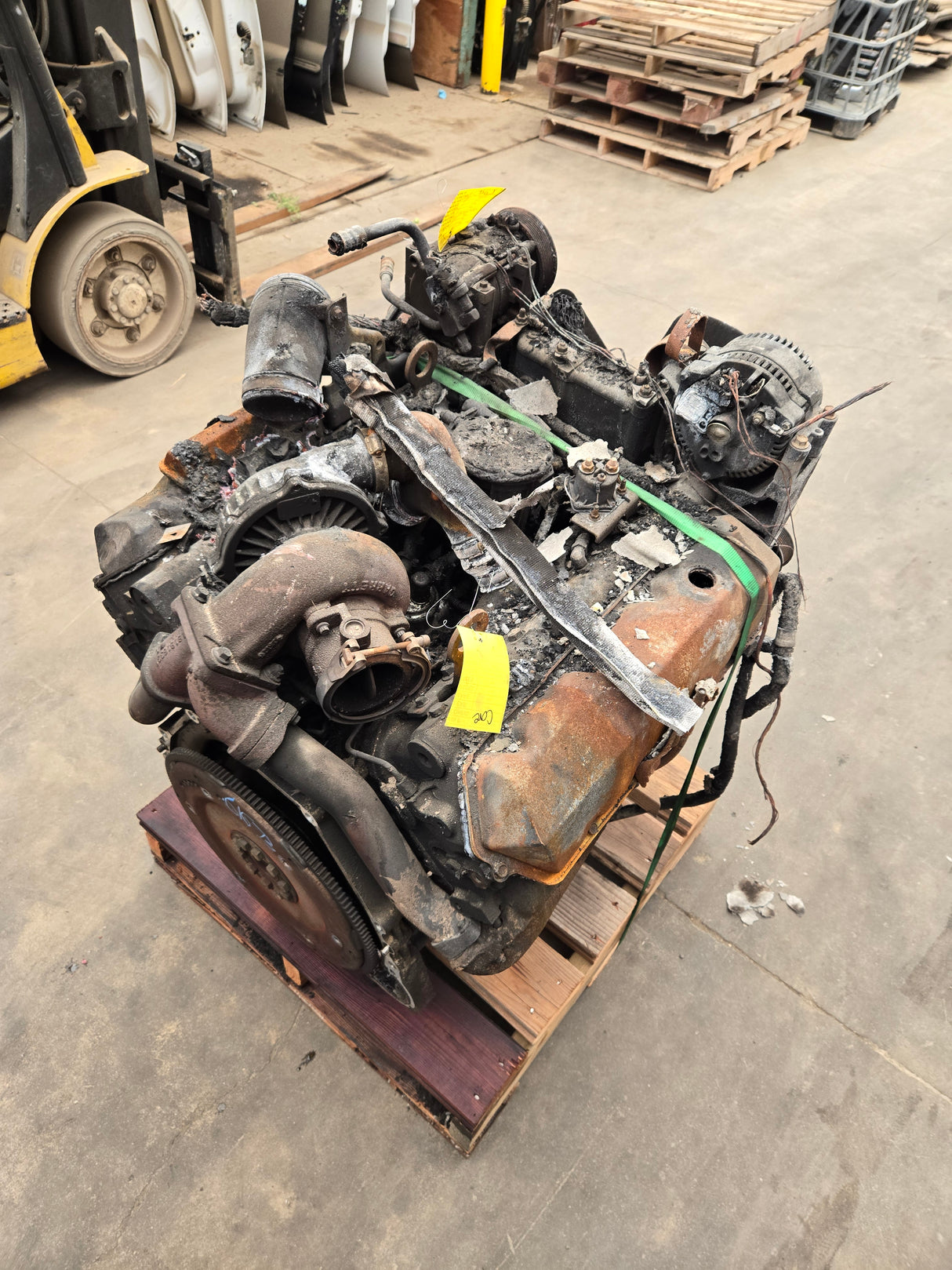 1992-1997 7.3L Power Stroke Diesel Engine Ford BURNED Unknown Running Condition CORE