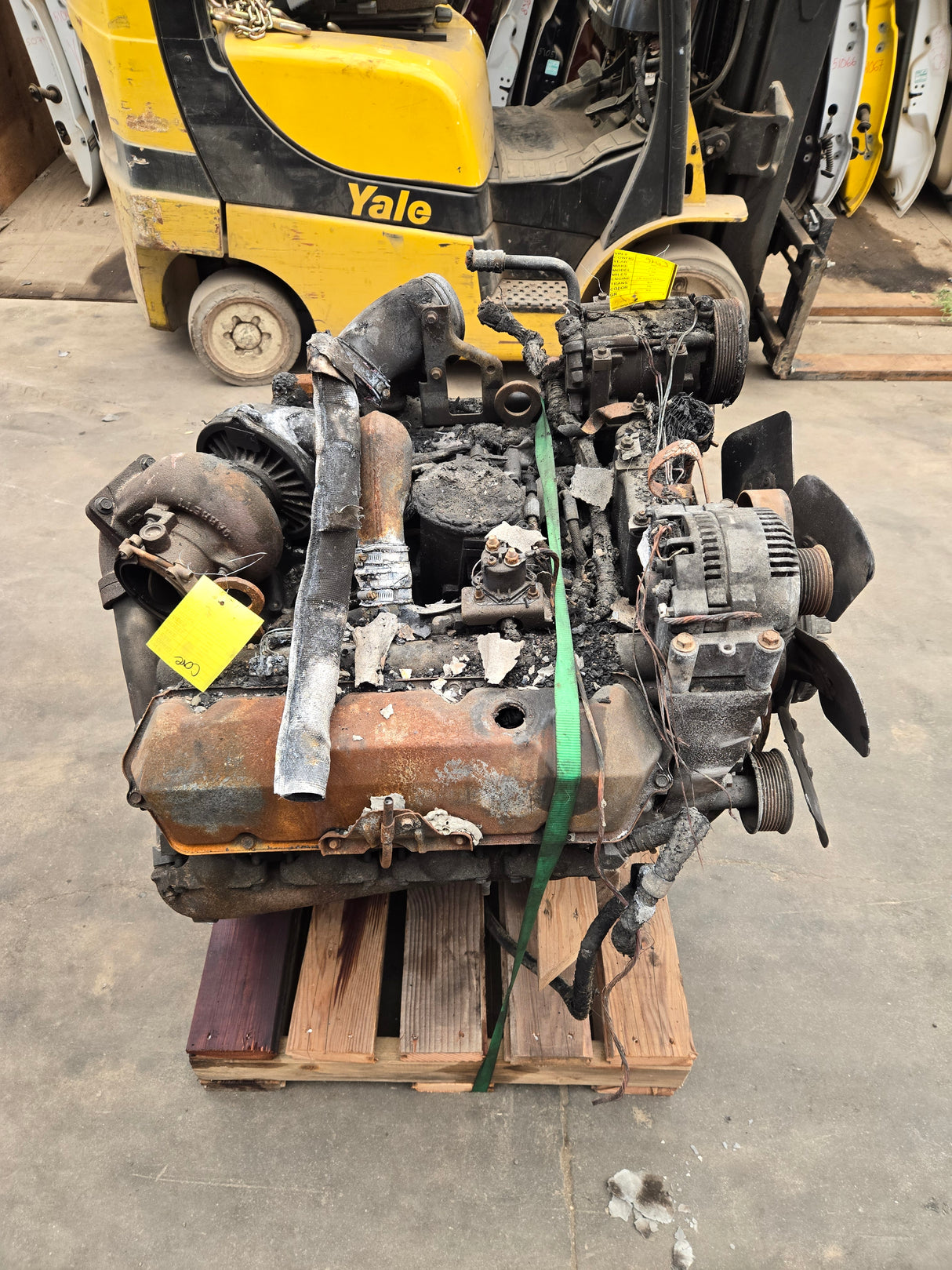 1992-1997 7.3L Power Stroke Diesel Engine Ford BURNED Unknown Running Condition CORE