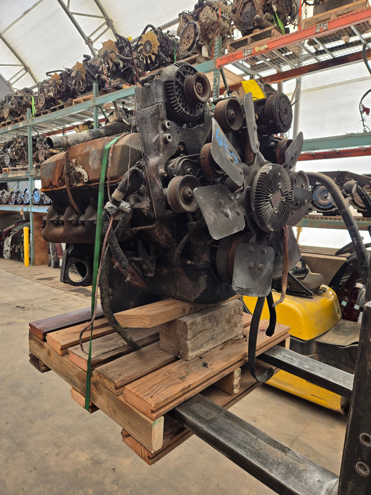 1992-1997 7.3L Power Stroke Diesel Engine Ford BURNED Unknown Running Condition CORE