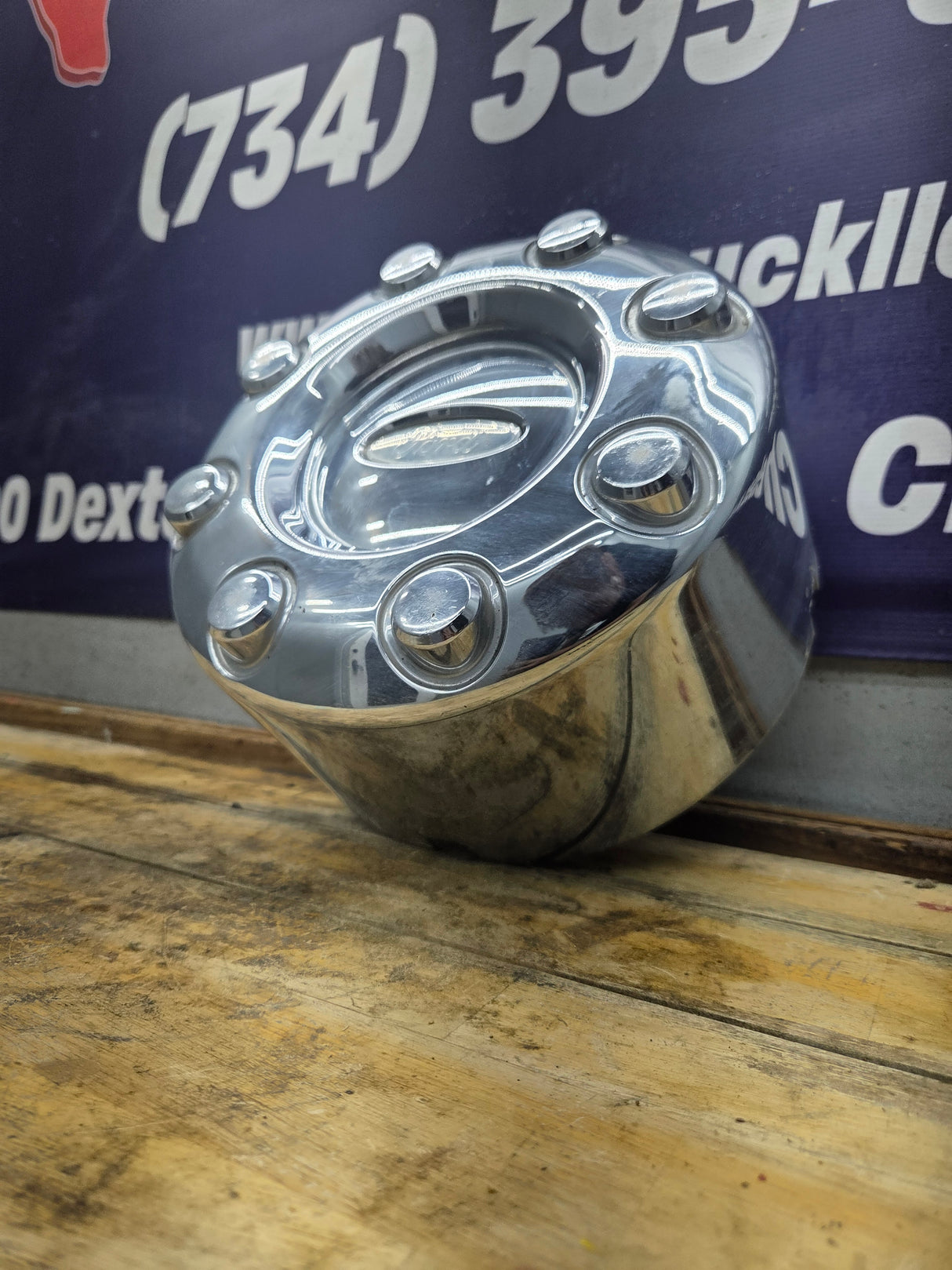 2008-2016 Ford Super Duty F350 Rear DUALLY Hub Cap Chrome Center Cap