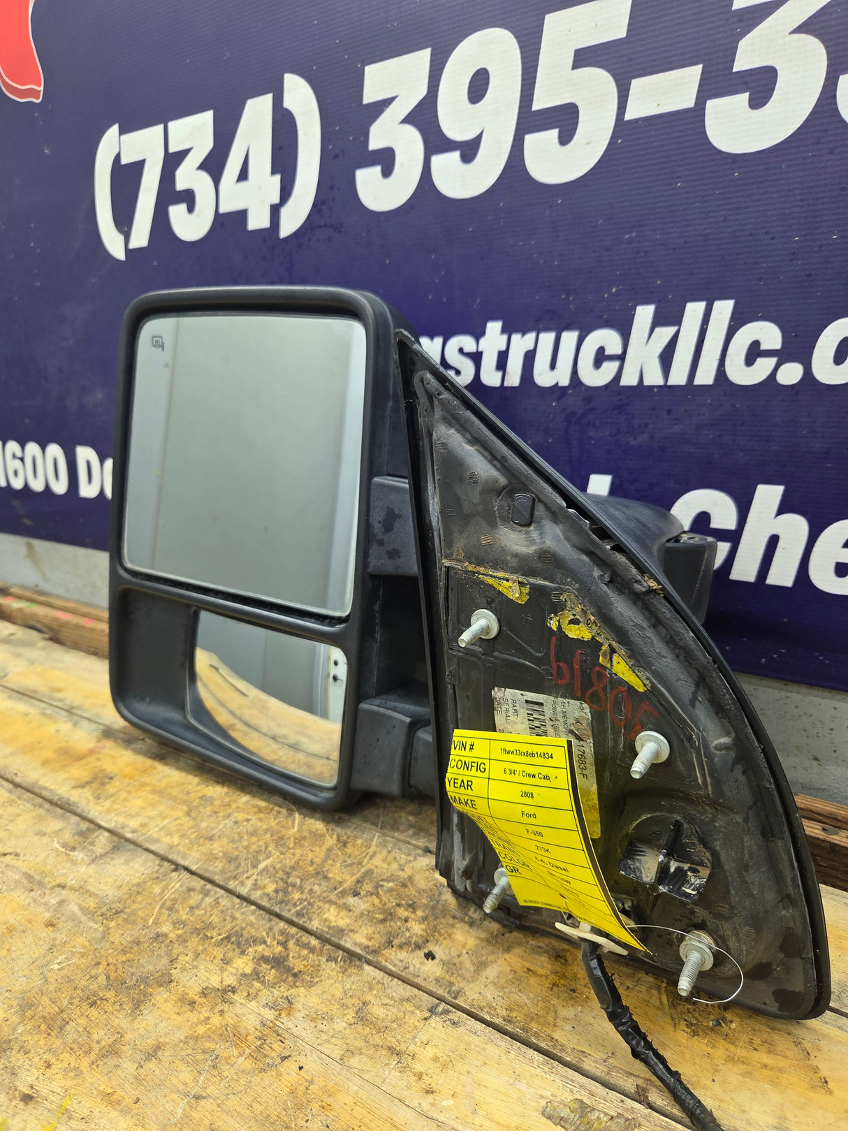 2008-2016 Ford Super Duty F250 F350 F450 F550 LH Driver Side Power Fold & Telescope Heated Towing Mirror OEM