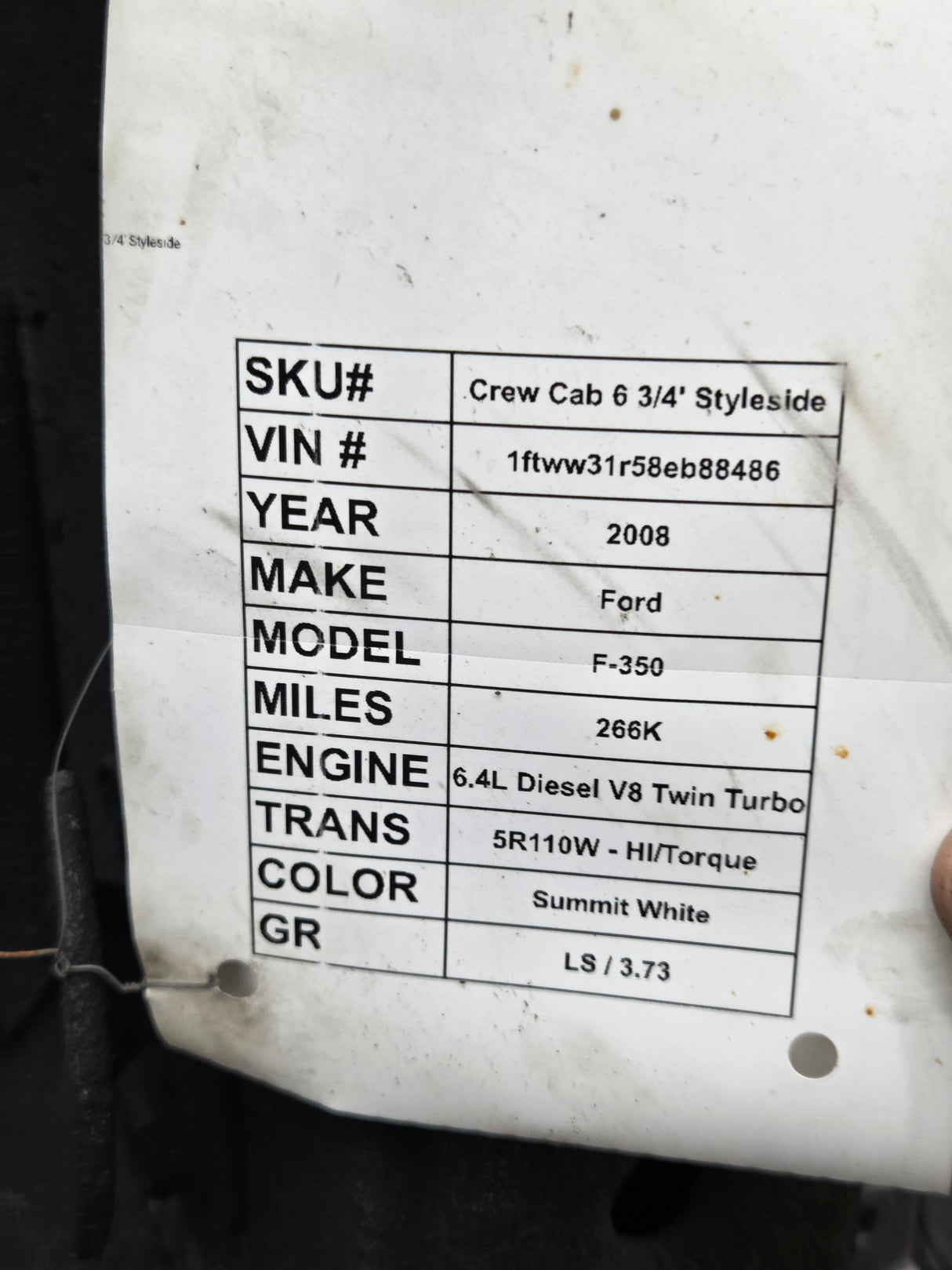 1999-2010 Ford Super Duty F250 F350 6' 9" Short Truck Bed