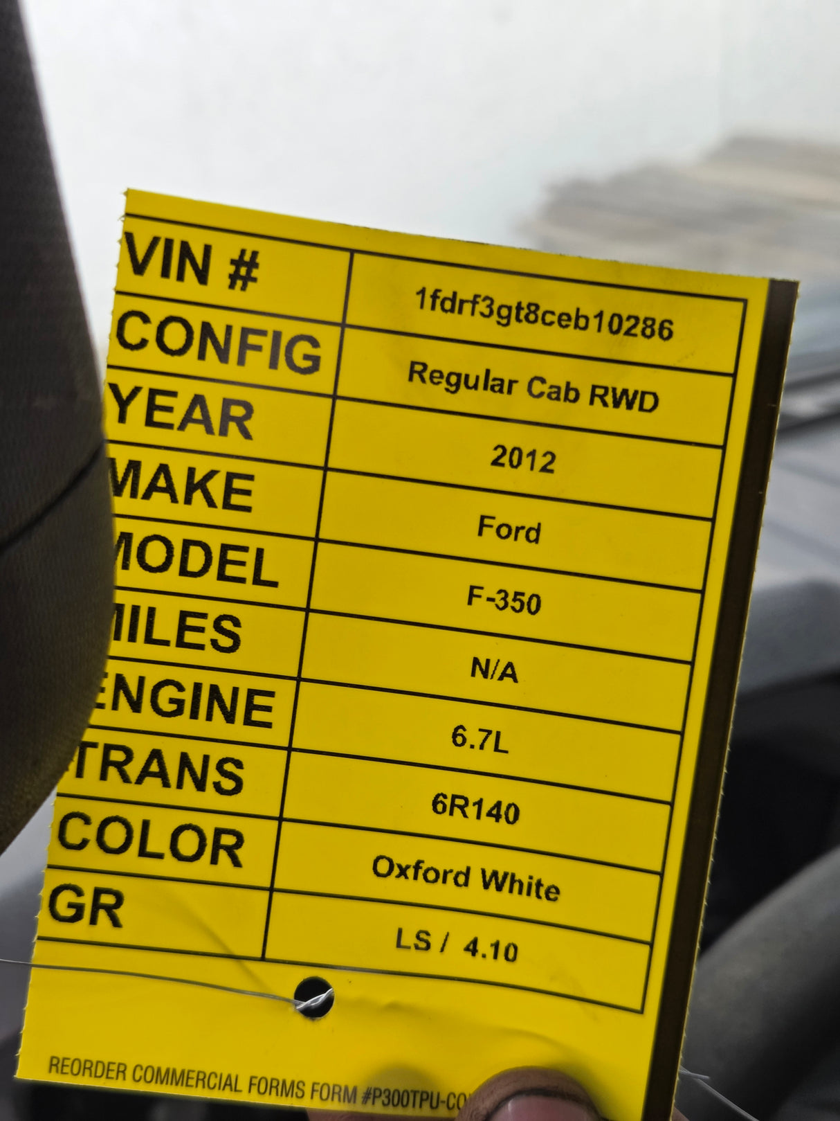 2011-2016 Ford F250 F350 F450 F550 Super Duty Regular Cab